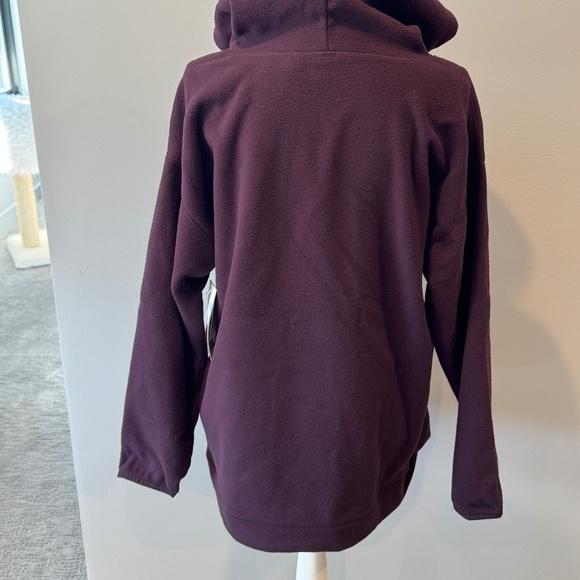 Zella Deep Plum Hooded Long Fleece Sweatshirt - Picture 8 of 12
